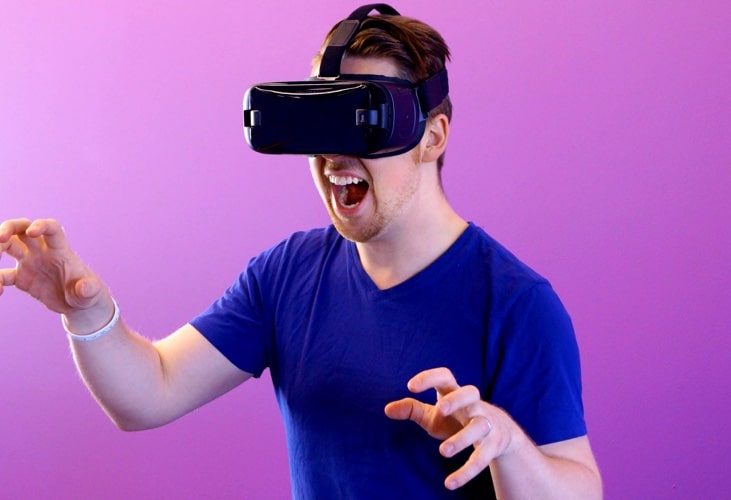 image showing person using VR goggles